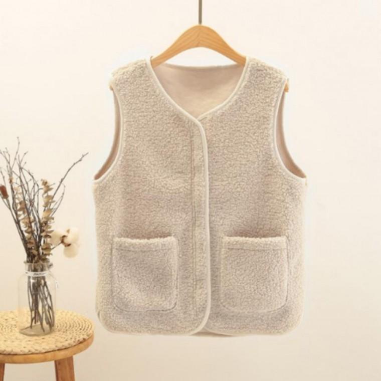 겨울 여성 조끼 초경량조끼 데일리 보온 자켓 털조끼