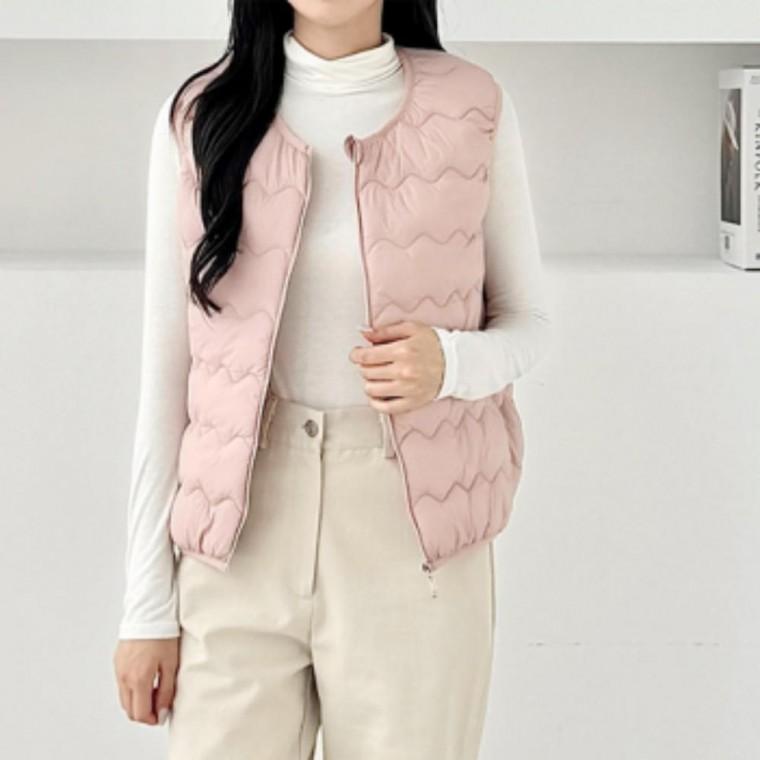 홈웨어 포근 양털조끼 누빔 플라워 아우터 데일리 겨울