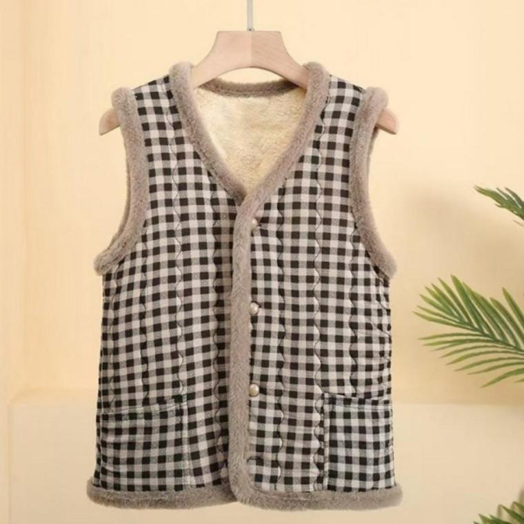 홈웨어 포근 양털조끼 누빔 겨울 플라워 아우터 데일리