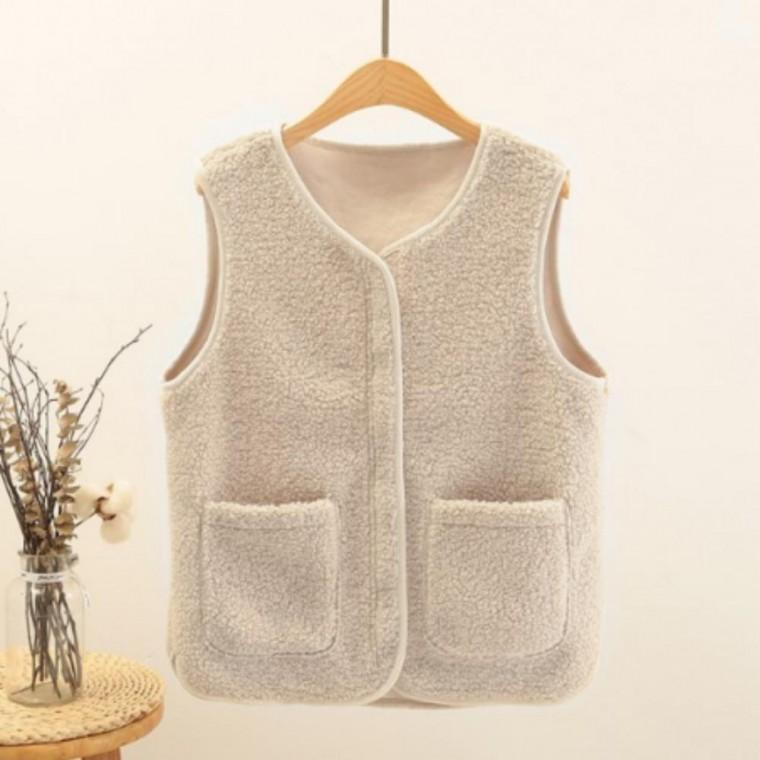 조끼 데일리 뽀글이 여성 보온 따뜻한 초경량 겨울