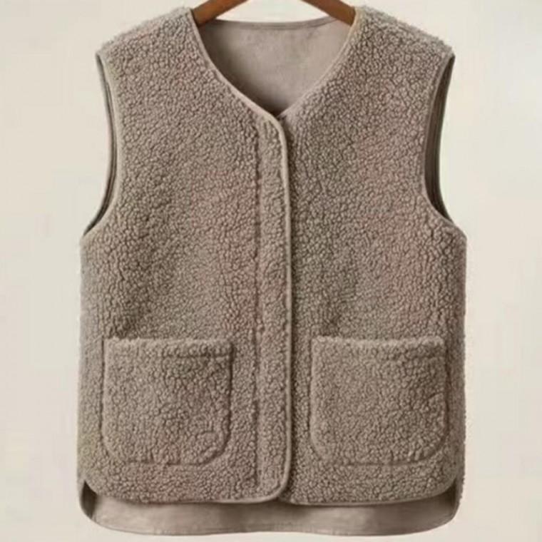 초경량 여성 털조끼 조끼 여자 여성 후리스조끼 느낌 겨울 프리미엄 따뜻한 빅사이즈 뽀글이조끼 뽀글이