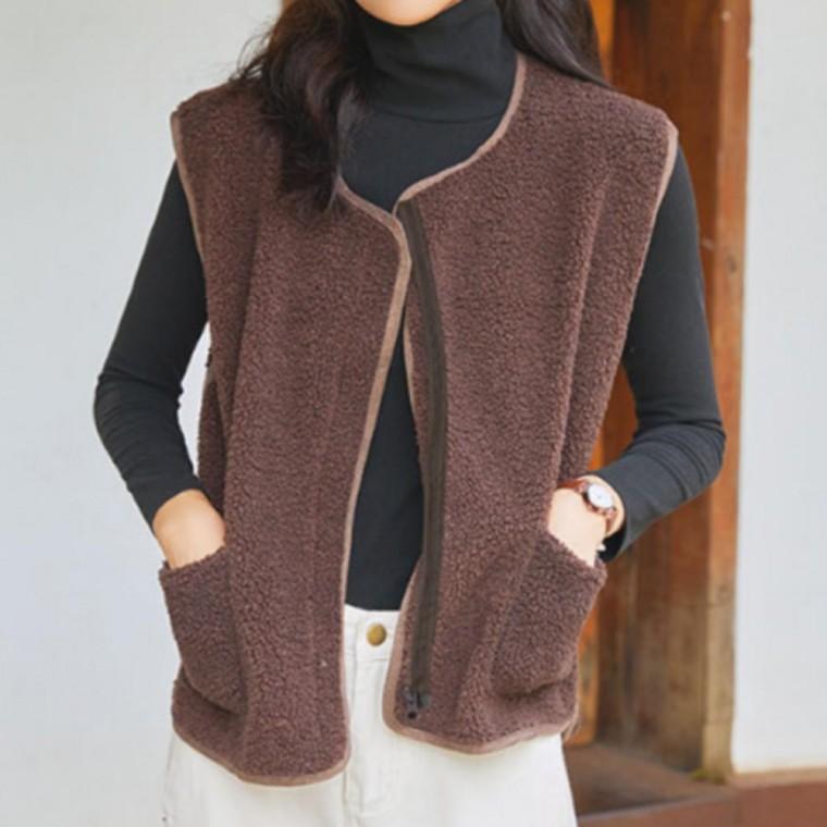 기모 겨울 여성 뽀글이조끼 양털조끼 가을 양털베스트