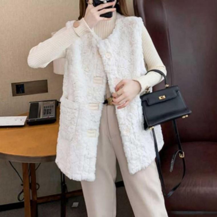 방한조끼 경량조끼 가을겨울 뽀글이 페이크 방한용품 패션 보온조끼 조끼 베스트 조끼 퍼