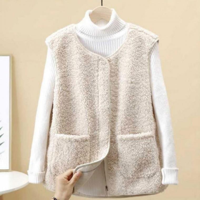 양털조끼 여성 뽀글 따뜻한조끼 겨울조끼 실내조끼 지퍼조끼 뽀글이조끼 베스트 후리스 코지트리 여성조끼