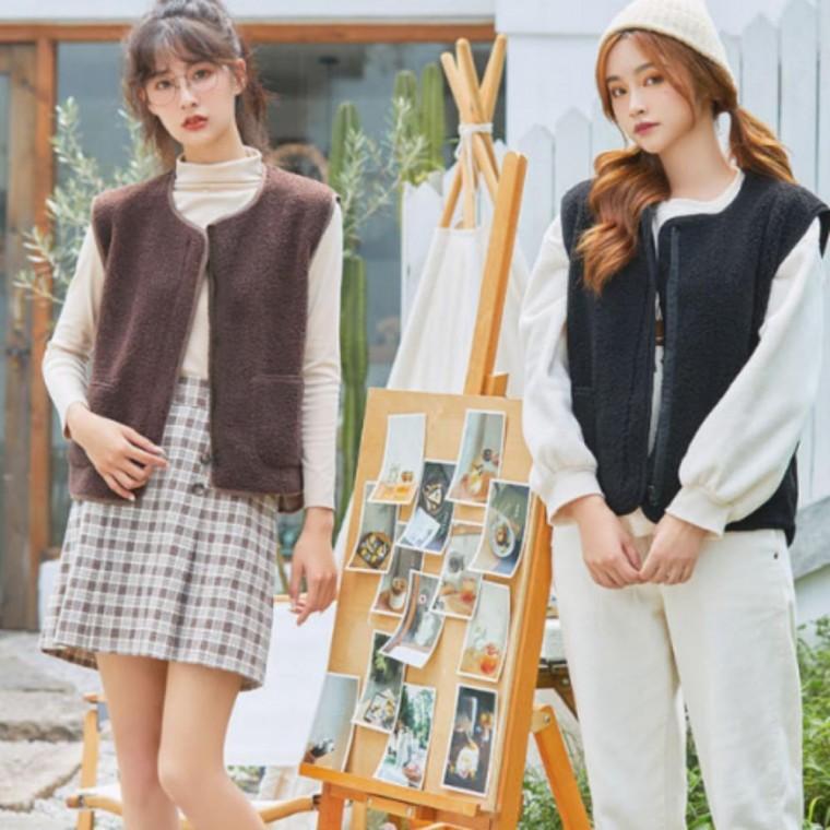 기모베스트 뽀글이조끼 겨울 여성 양털조끼 기모 여자