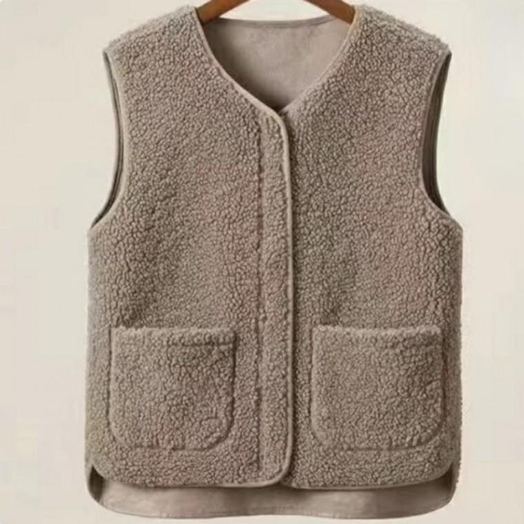 느낌 겨울 뽀글이 조끼 초경량 따뜻한 프리미엄 여성