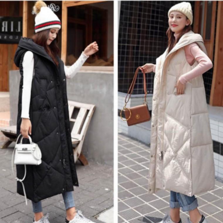 아이템 후드패딩 슬림 패션 보온성 패딩 가벼운 슬림핏 겨울 좋고 트렌디한 롱 조끼 베스트