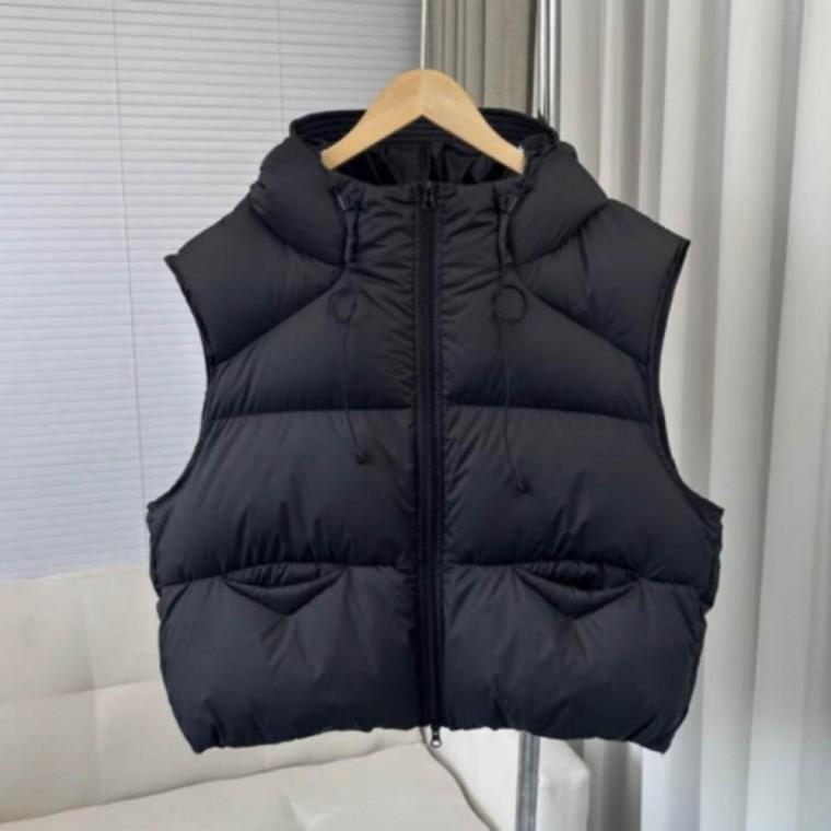 빵빵한 겨울 후드 여자 레이어트 베스트 패딩조끼 아우터