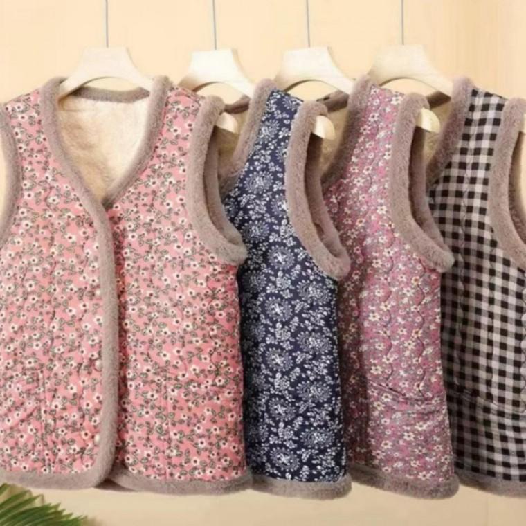 겨울 모달 할머니조끼 포근한 기모조끼 여성 방한 레이어드