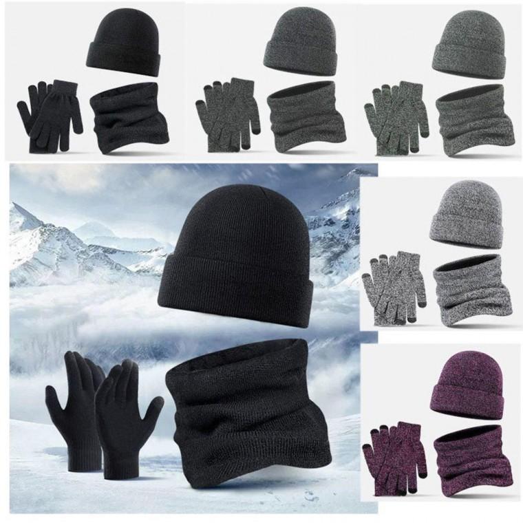 남자 기모 니트 모자 목도리 장갑 3종 세트 장갑 겨울보온모자 니트모자 목도리 남자 기모 세트
