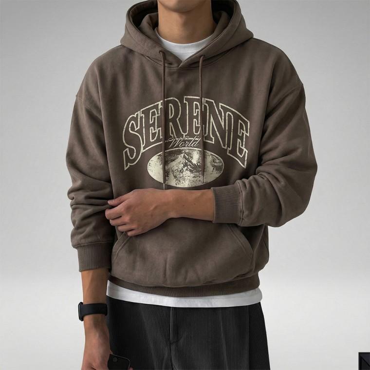 모자큰 오버핏 양기모 크롭 후드티 (4color)