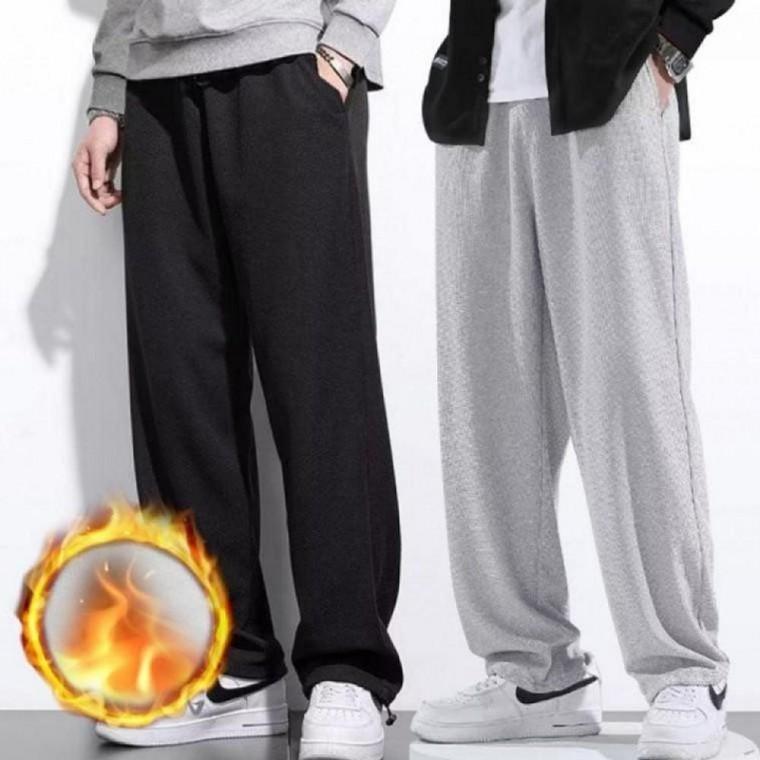 남성 운동복 밴딩 기모 트레이닝 바지 일자 와이드 팬츠 패딩 트레이닝 기모 바지 작업복 모자 남자