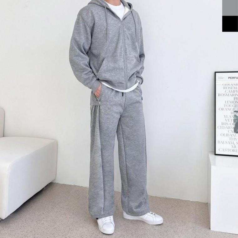 BB F770M F287M 남자 겨울 기모 투웨이 후드 집업 사이드 스냅 기모 와이드 팬츠 세트