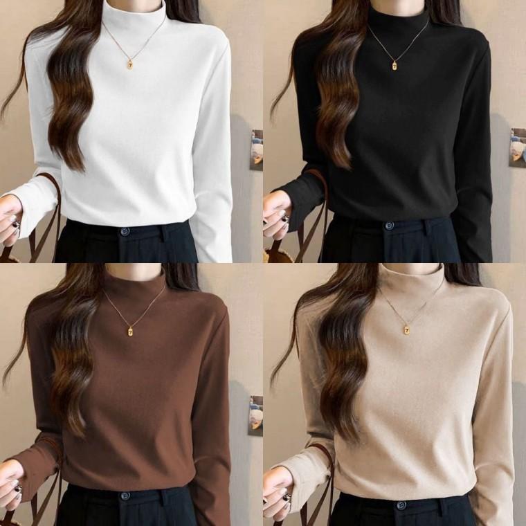 폴라티 이너 긴팔티 기모반하이넥티셔츠 기모티 목티