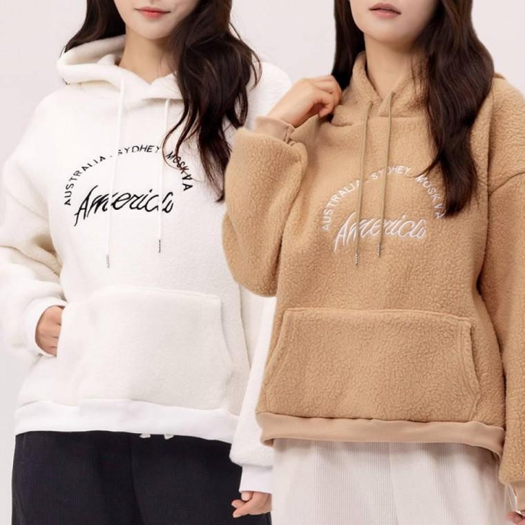 양기모 기모 여성 오버핏 티셔츠 후드티