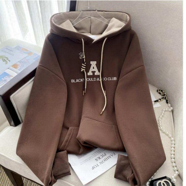 캐주얼한 기모안감 패션 여성 겨울 모자티 편안한 후드티 여성 데일리