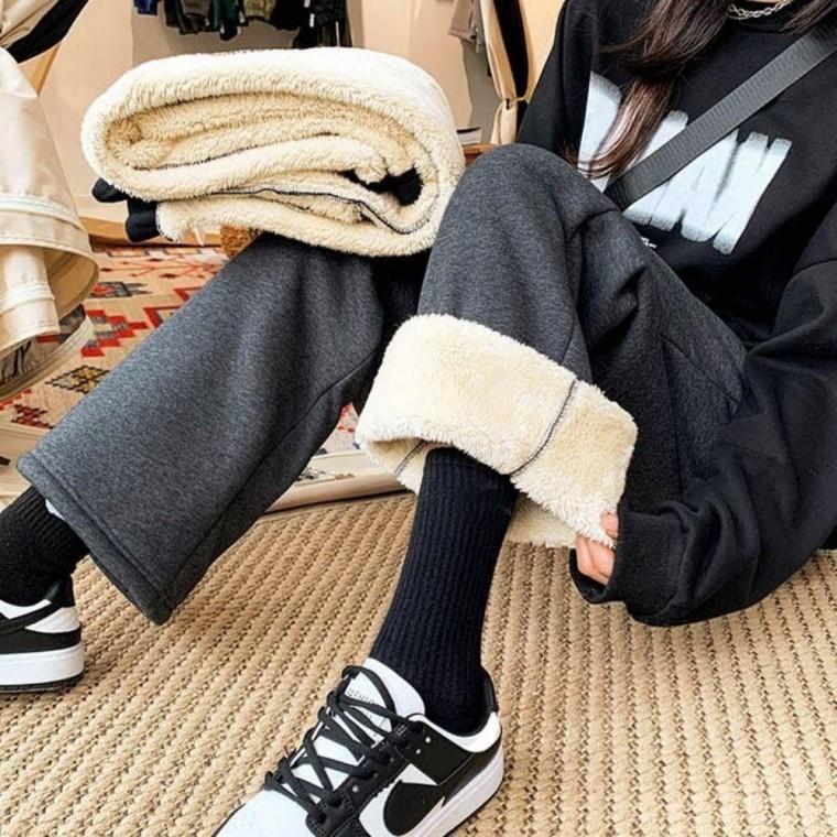 여성 기모바지 밴딩 롱팬츠 기모안감 겨울 통바지 2색