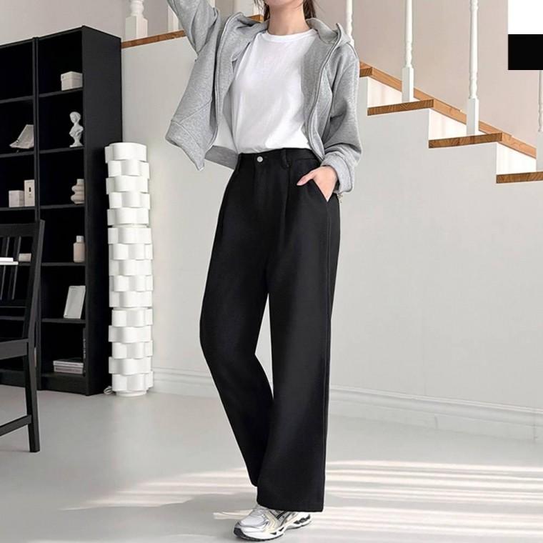 2JMM 여자 와이드 기모 WSF2010 코튼팬츠 핀턱 소프트