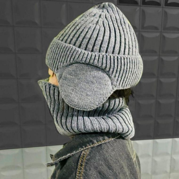 아동 유아 겨울 니트 넥워머 기모 안감 귀달이 비니 귀마개일체형 넥워머 귀달이 비니 모자