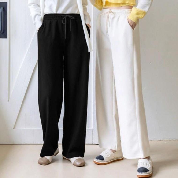 여성 밴딩 안감기모 허리밴딩 골덴바지 와이드팬츠 겨울바지 트레이닝팬츠 기모 양털 트레이닝 바지 밍크