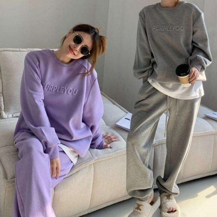 여성 기모 맨투맨 조거 트레이닝복 세트 URK 104 여성트레이닝세트 복 여자 기모트레이닝