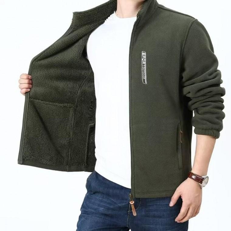 남성 겨울 보온 아우터 기모 후리스 방한 지퍼 자켓