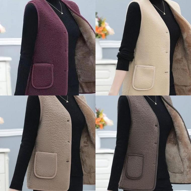 양털융기모조끼 뽀글이조끼 양털조끼 기모 여성조끼