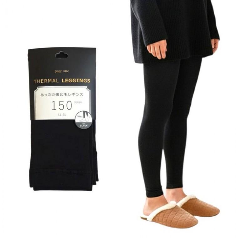 일본 레깅스 150D 기모 스타킹 융기모 블랙