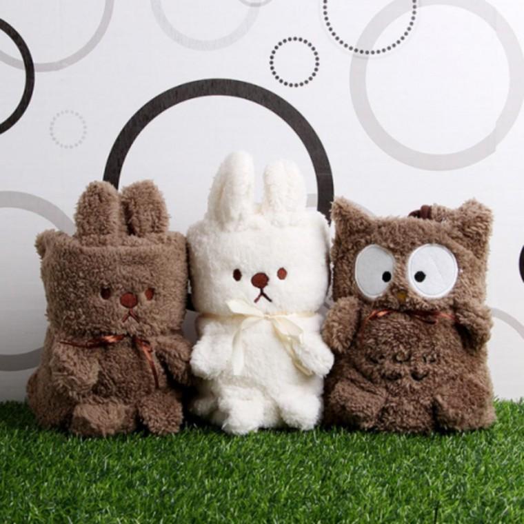 캠핑 큐티 캐릭터담요(100x60cm) 모포 / 판촉물 학생 레져 기모 동물담요