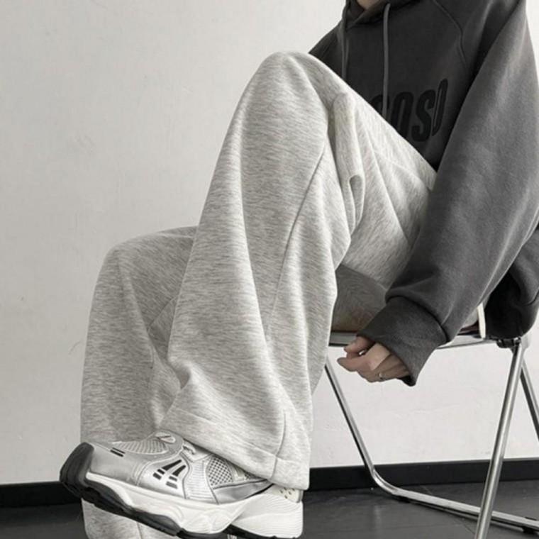 남성 데일리 캐주얼 모던 롱 와이드 밴딩 팬츠 컬러 청바지 여자 통바지 와이드팬츠 여성 기모바지 카고