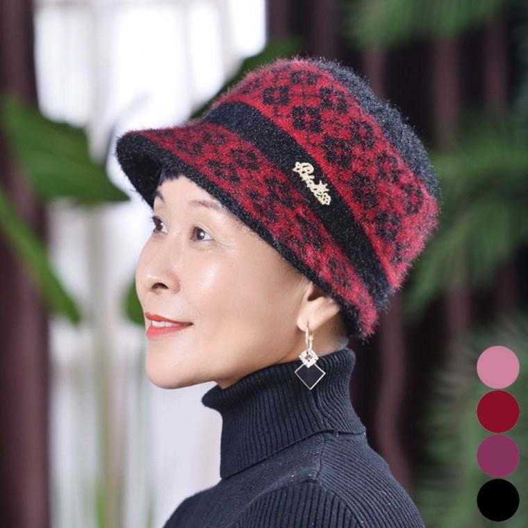 융털 여자 모자 기모 중년 짧은챙 펄사 귀달이 방한