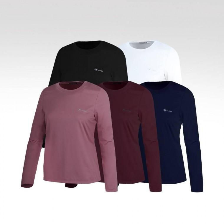 티셔츠 기모 좋은 신축성 라운드넥 여성