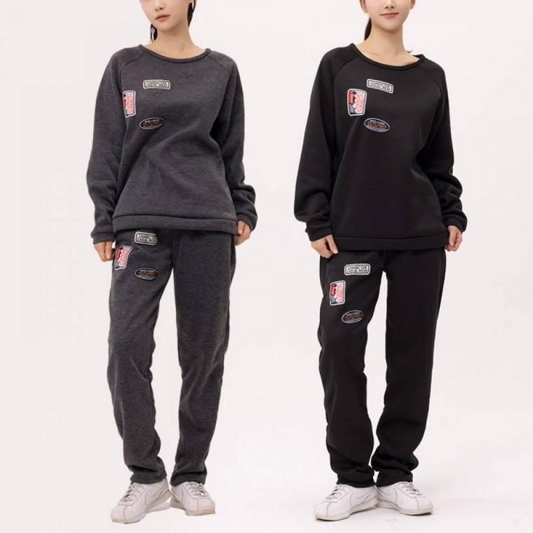 기모 놈코어룩 츄리닝 여성 세트 트레이닝복