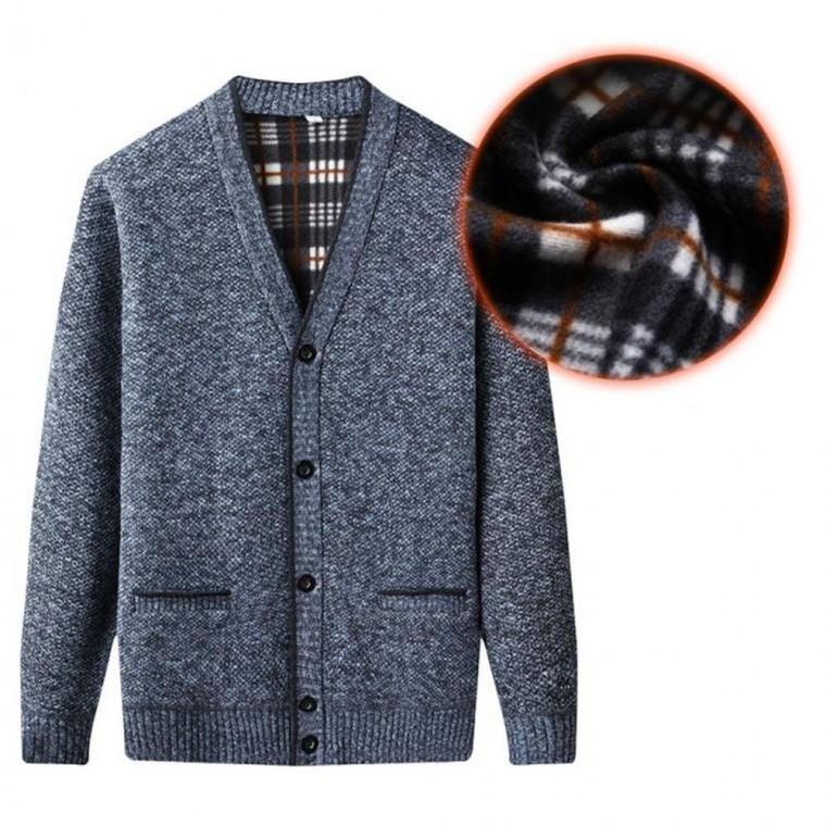 남자 가디건 겨울 니트 브이넥 카디건 방한 아우터 기모가디건 무지가디건 재킷 카디건 니트 기본가디건