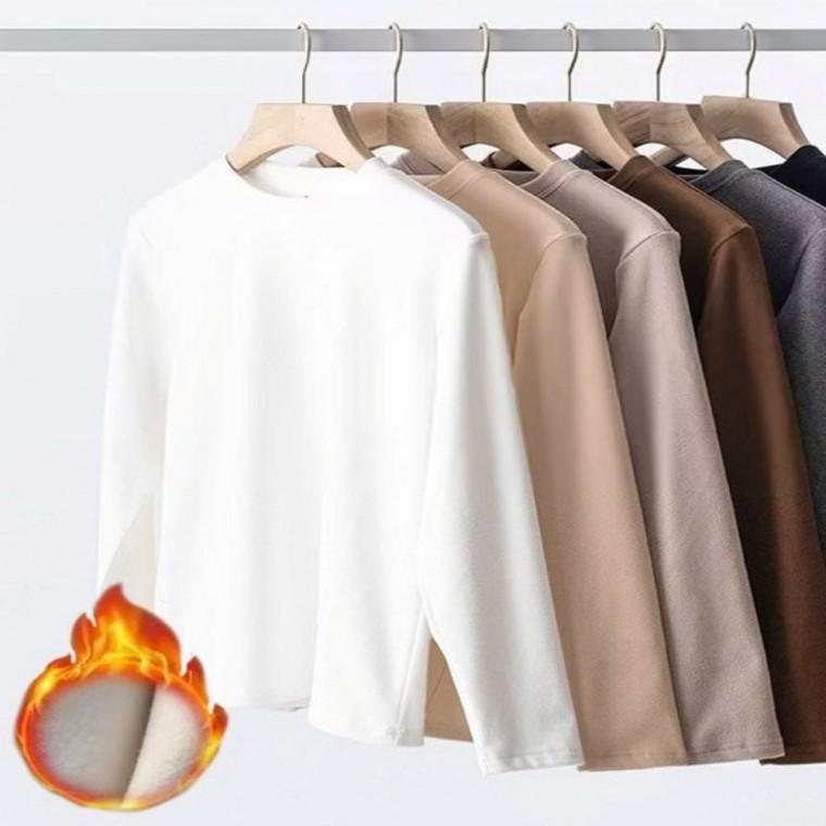 티셔츠 기본 기모 4컬러 남자 긴팔 이너 라운드넥 얇은