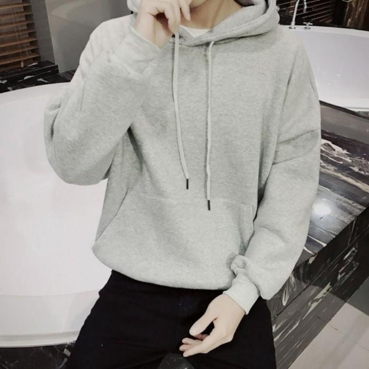 2컬러 베이직 티셔츠 후드 기모 데일리 기본 안감 남자