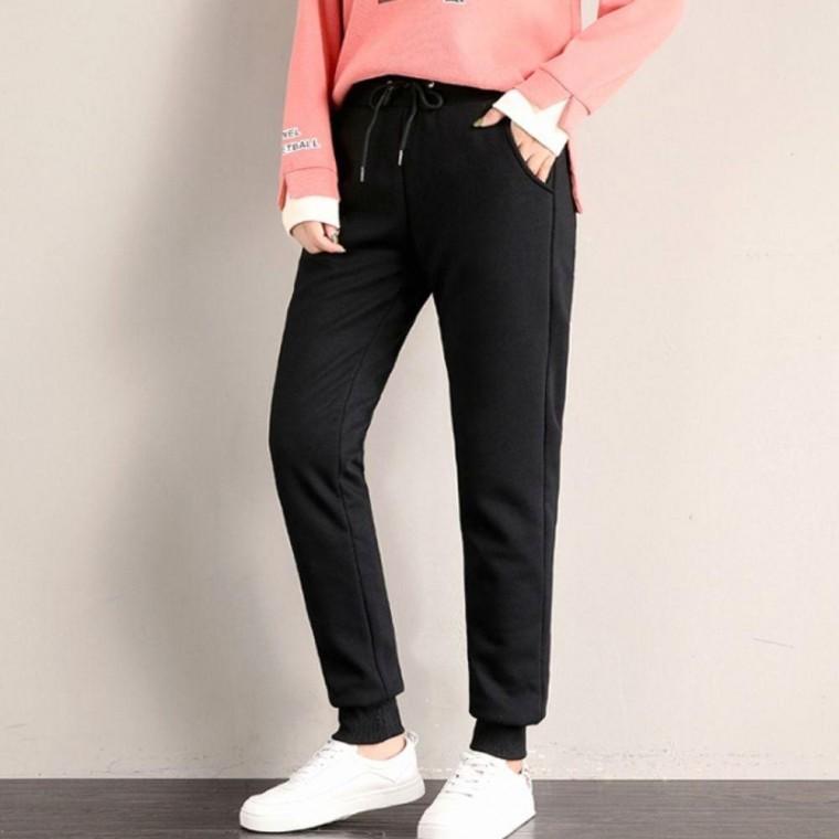 여성 겨울 기모 조거팬츠 밴딩 추리닝바지 융털안감 2색