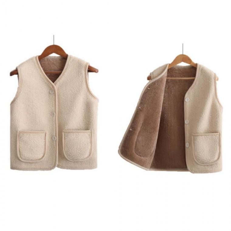 조끼 후끈 양털 베스트 후끈 겨울 중장년 기모 안감