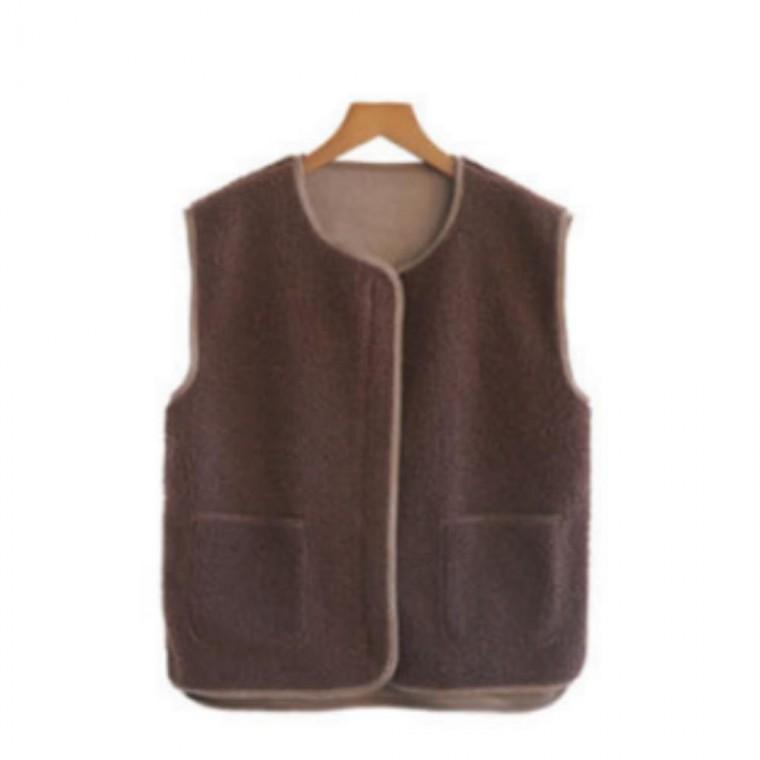 히든 여성 보온 조끼 지퍼 레이어드 기모 안감 뽀글이