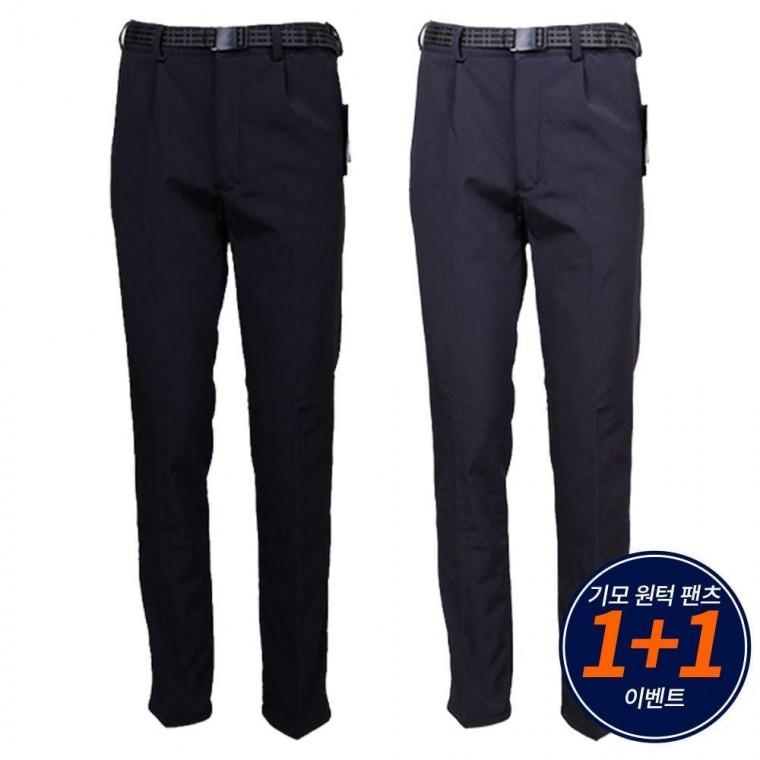 1+1 겨울 기모 원턱 이중 포켓 트레이닝 바지 팬츠