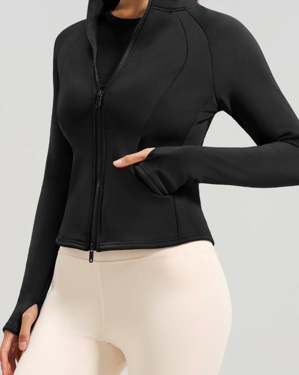 올리보라 슬림핏 기모 듀얼 집업 블랙 헬스장 스포츠 필라테스 요가 요가복 헬스 필라테스복 운동 플라잉요