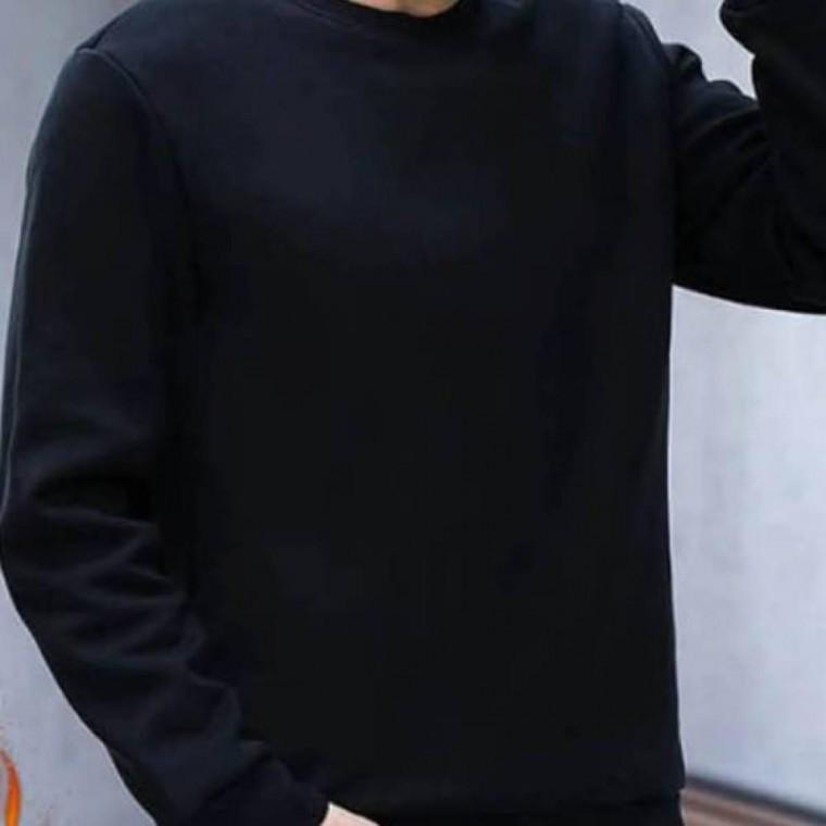 라운드넥 기모 디자인 무지 맨투맨 베이직 티셔츠