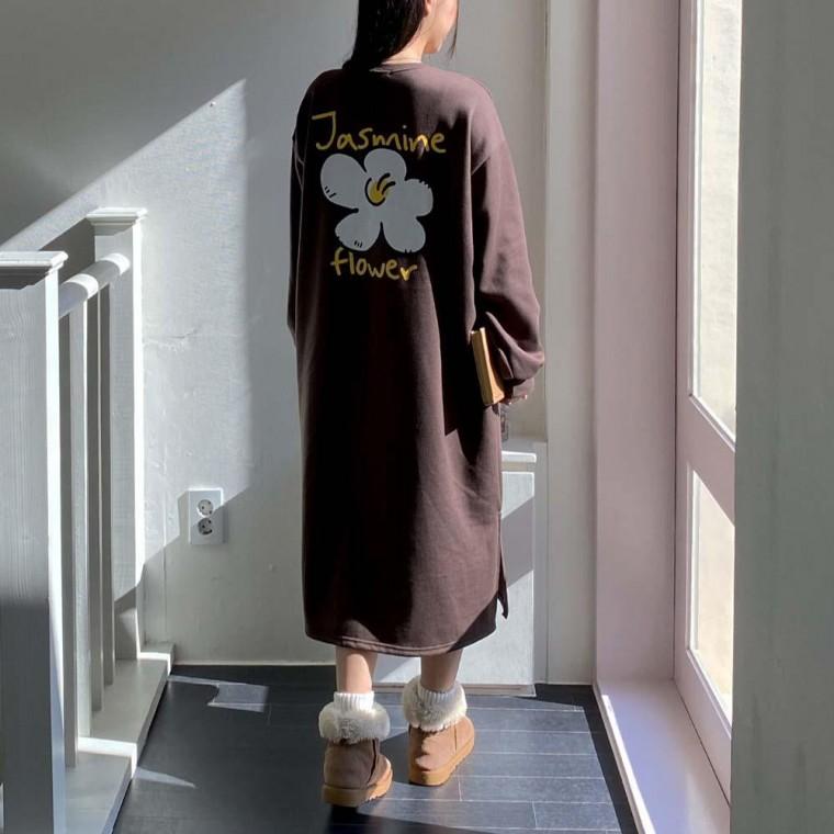 기모 자스민 롱 빅사이즈 원피스다솜결