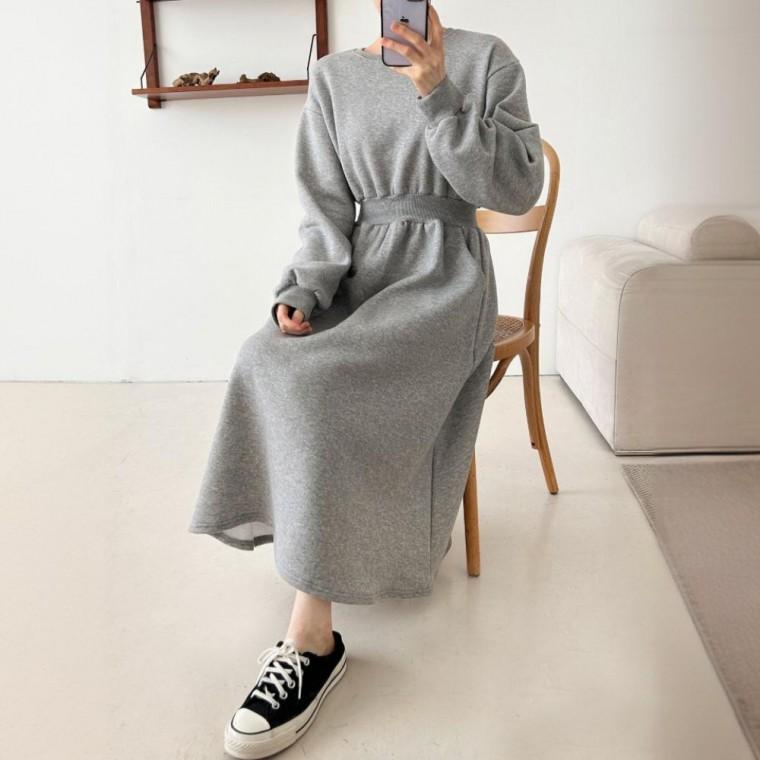 기모 뮤즈 빅사이즈 롱 원피스다솜결