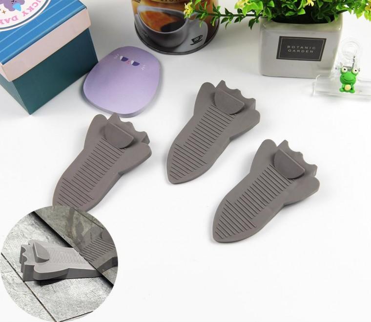 비행기 모양 문 도어 닫힘방지 스토퍼 회색 1P