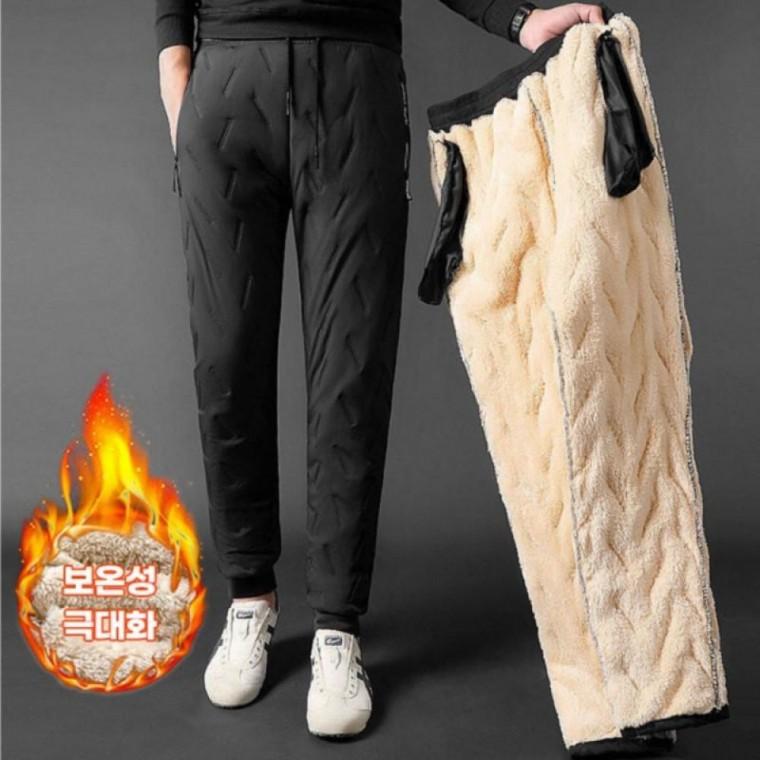 5사이즈 1개 빅사이즈 남성 남자 방한 기모 작업 바지 하의 보온 두꺼운 겨울 팬츠