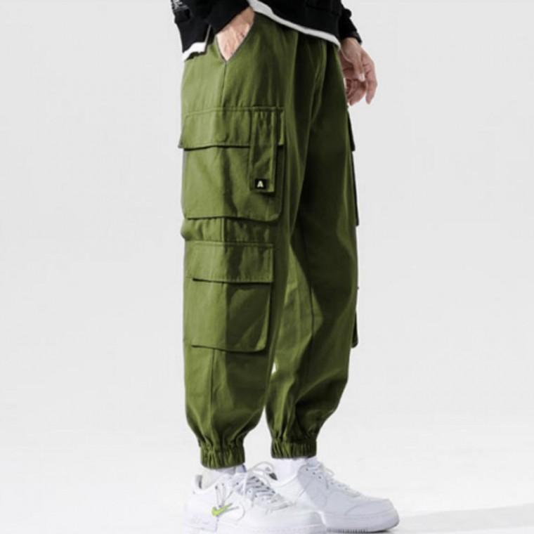 카고 조거 팬츠 겨울 바지 밴딩 남자 기모 포켓