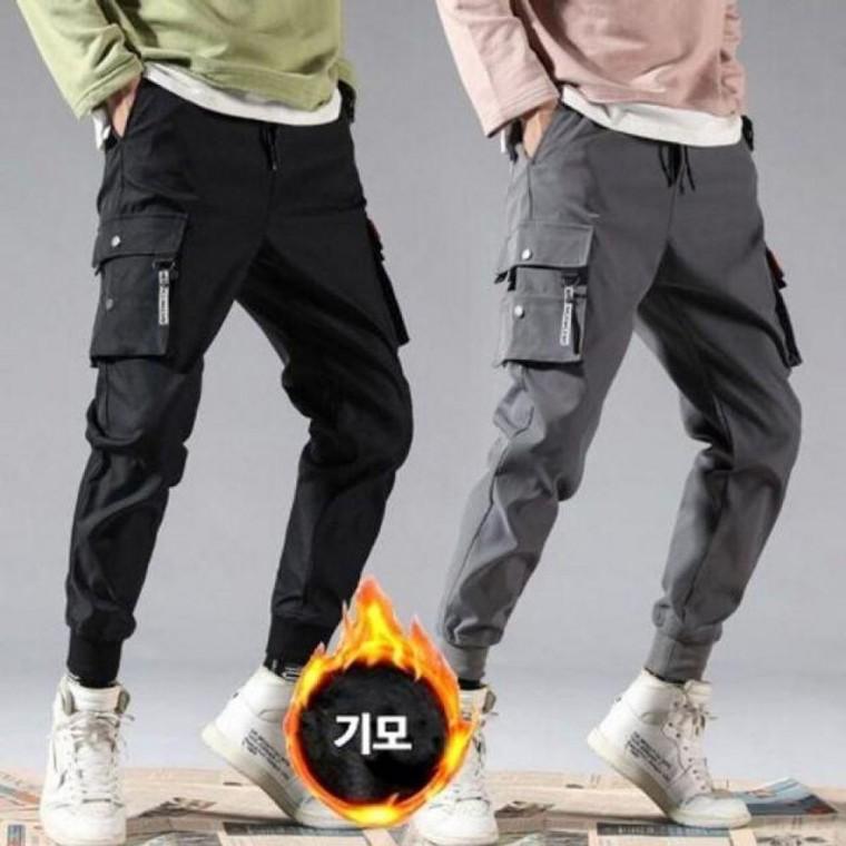 기모안감 밴딩카고바지 포켓조거팬츠 A 0N 팬츠 밴딩 허리 안감 조거 카코바지 포켓 남자긴바지