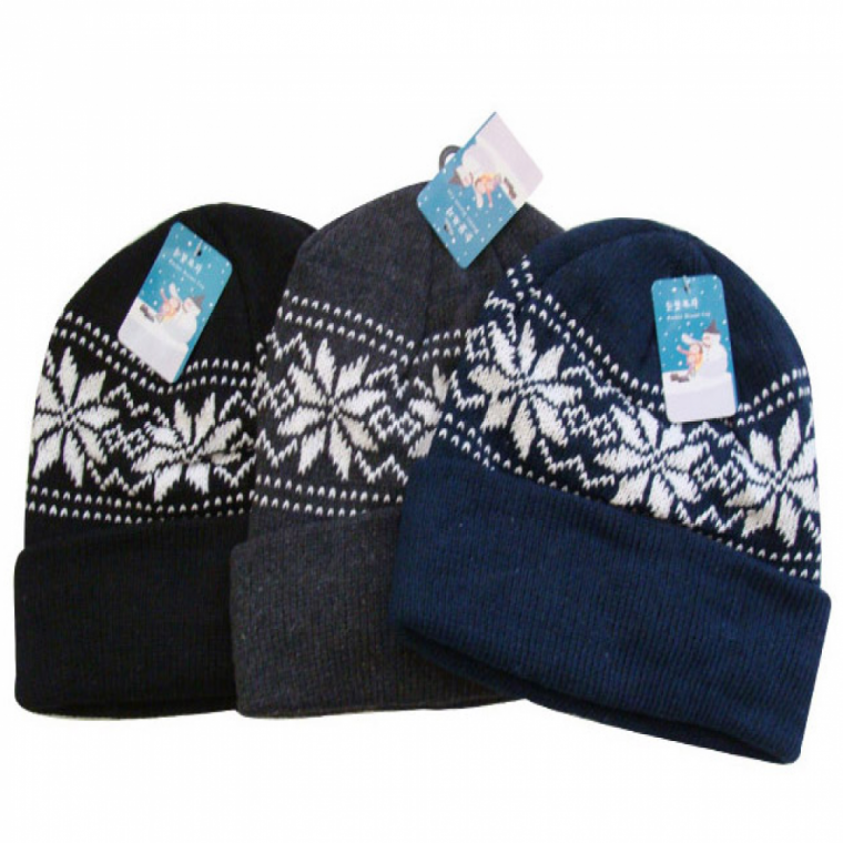 비니 눈꽃비니 눈 노르딕문양 안감기모비니 여성 패션잡화 비니 토시