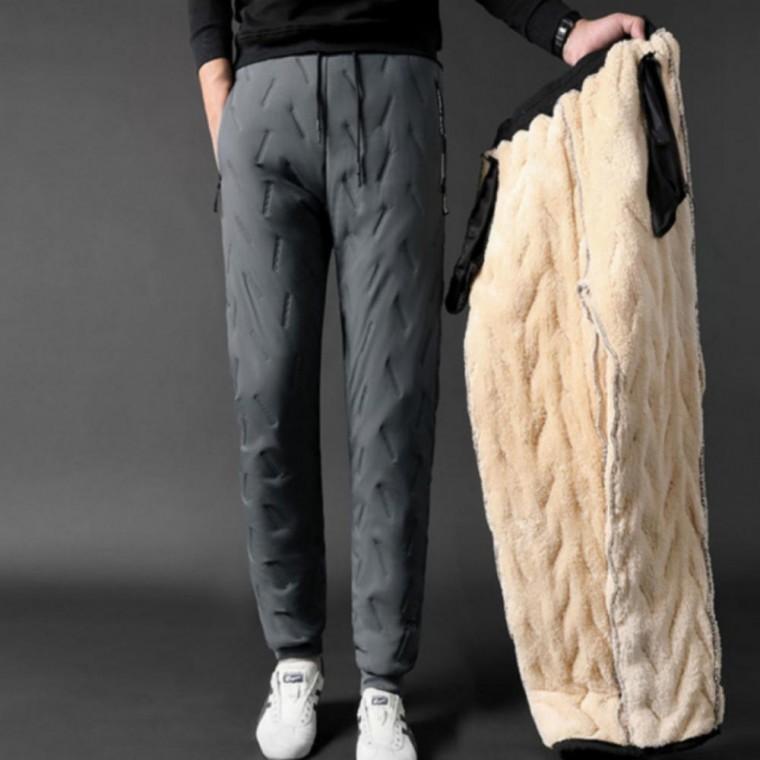남성 겨울 털 안감 기모 방한 융털 바지 보온 팬츠